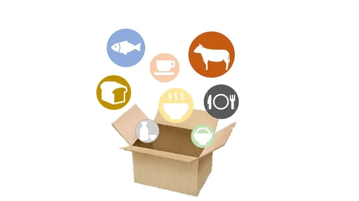 箱から飛び出す飲食店のジャンルアイコン | ケンチェ飯