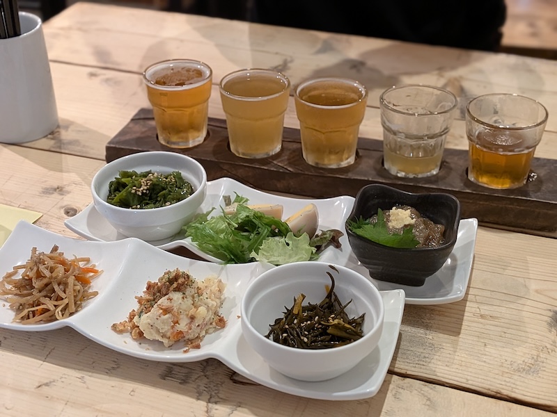 美味しいおつまみとビールの飲み比べができる