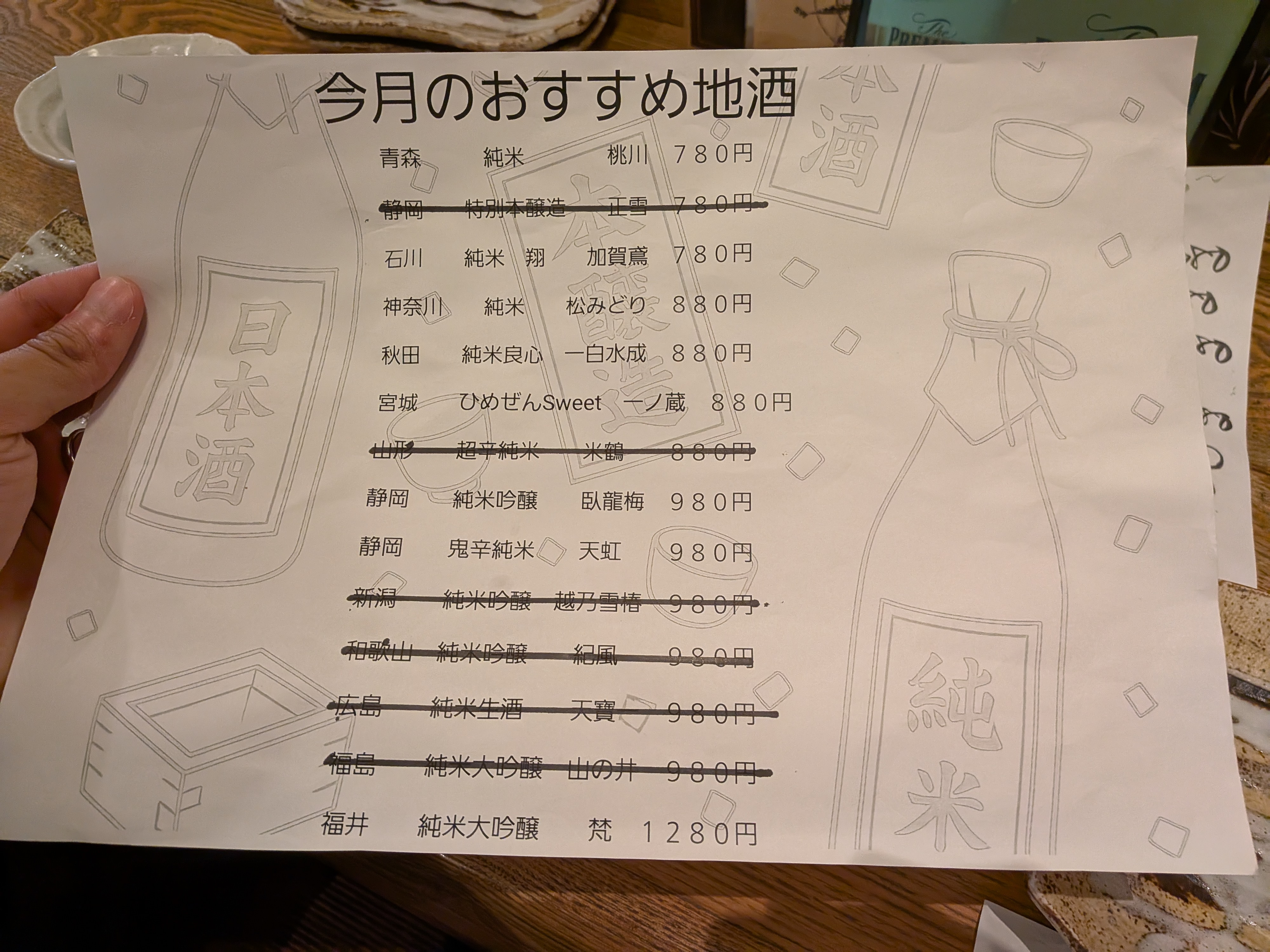 今月おすすめの地酒