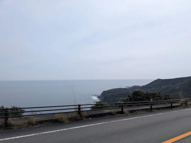パールロードから眺められる海の様子