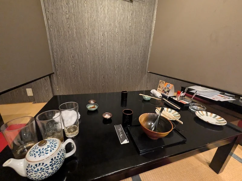 食事後のテーブルの様子