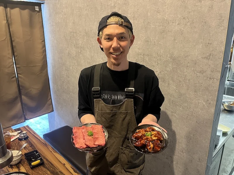 スタッフと上質なお肉