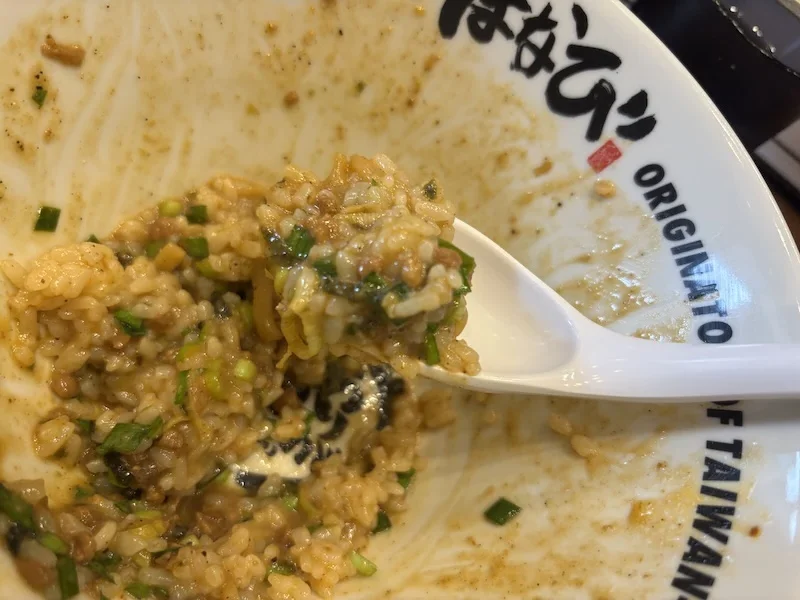 台湾まぜそばの締めの追い飯